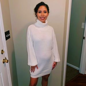Turtle Neck Long Sleeve Dress